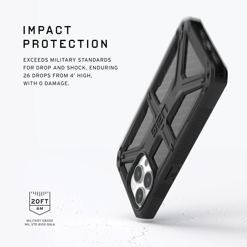 Urban Armor Gear UAG Monarch for iPhone 15 Pro case cover [20 Feet Drop Tested] - Carbon Fiber