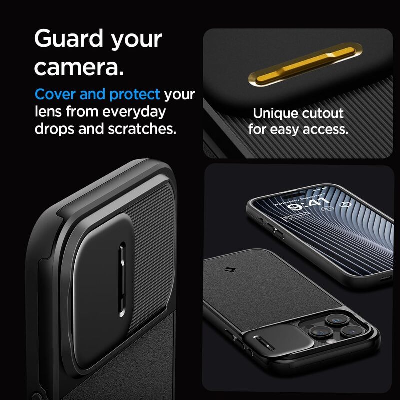 Spigen Optik Armor MagFit for iPhone 15 Pro Max case cover MagSafe compatible - Black