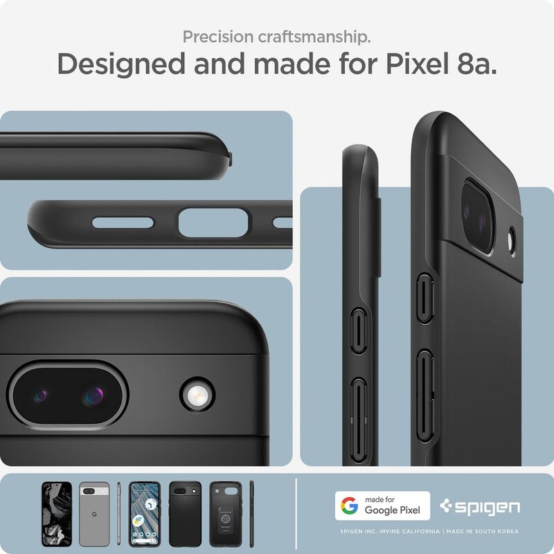 Spigen Thin Fit for Google Pixel 8a case cover - Black