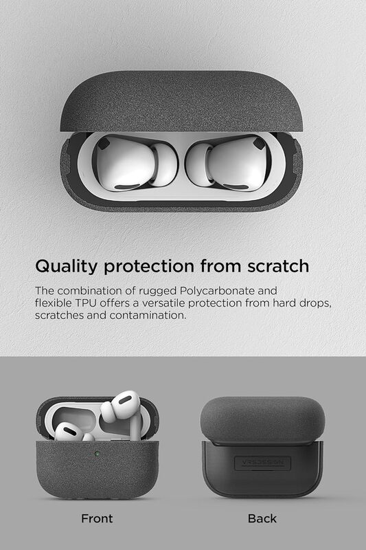 VRS DESIGN Modern for Airpods Pro 2nd Generation case (2022) Airpods Pro 2 case cover with Leather Strap - Sandstone
