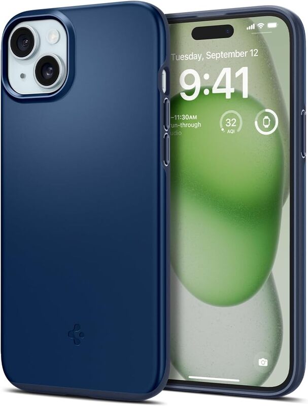 Spigen iPhone 15 Plus case cover Thin Fit - Navy Blue