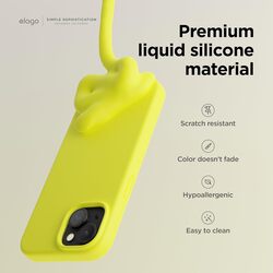 Elago Liquid Silicone for iPhone 15 Pro MAX Case Cover Full Body Protection, Shockproof, Slim, Anti-Scratch Soft Microfiber Lining - Neon Yellow