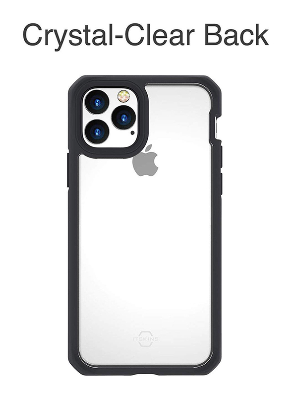 ITskins Apple iPhone 11 Pro Hybrid Dual Layer Mobile Phone Case Cover, with Hexotek 2.0 Drop Protection, Black and Transparent