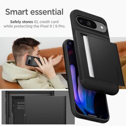 Spigen Google Pixel 9 / Pixel 9 PRO Slim Armor CS with Card Slot case cover - Black