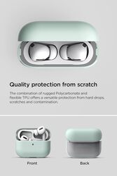 VRS DESIGN Modern for Airpods Pro 2nd Generation case (2022) Airpods Pro 2 case cover with Leather Strap - Marine Green