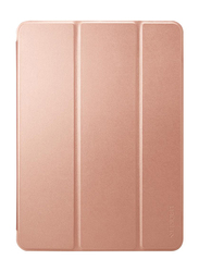 Spigen Apple iPad Pro 11 inch Smart Fold Tablet Flip Cover, Version 2 Pencil Compatible with Auto Sleep and Wake, Rose Gold