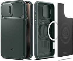 Spigen iPhone 15 Pro case cover Optik Armor MagFit MagSafe compatible - Abyss Green