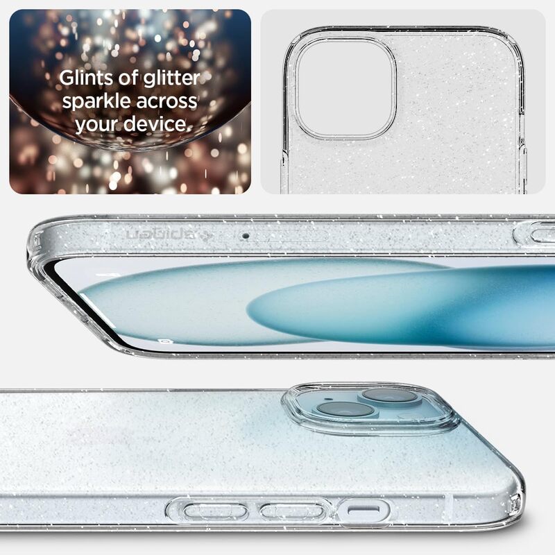 Spigen Liquid Crystal Glitter for iPhone 15 case cover - Crystal Quartz