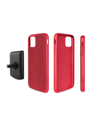 Evutec Apple iPhone 11 Pro Aergo Ballistic Nylon Mobile Phone Case Cover, with Afix Plus Air Vent Car Mount System, Red