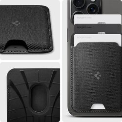 Spigen Urban Fit (MagFit) Magnetic Wallet Card Holder (3 Cards) for MagSafe compatible with iPhone 15 Pro Max / 15 Pro / 15 Plus / 15 / iPhone 14/13/12 Series - Black