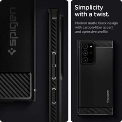 Spigen Samsung Galaxy Note 20 Ultra 5G / Note 20 ULTRA TPU Case Cover Rugged Armor, Matte Black