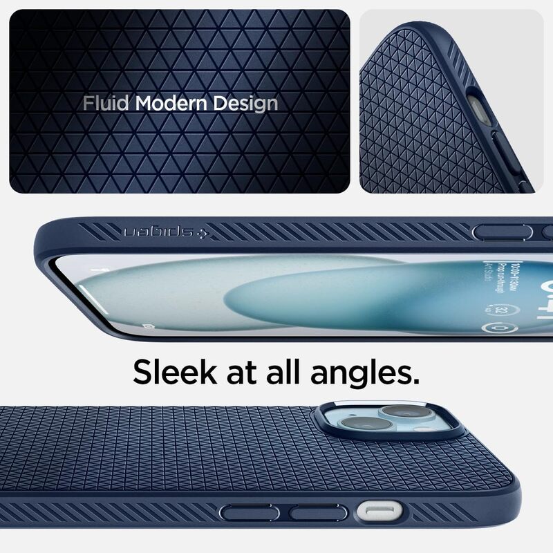 Spigen Liquid Air for iPhone 15 case cover - Navy Blue