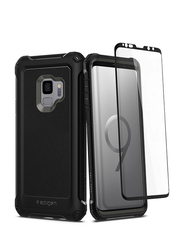 Spigen Samsung Galaxy S9 Pro Guard Mobile Phone Case Cover, with Full 360 Degree Protection Glas.tR Curved 9H Tempered Glass Screen Protector, Gunmetal/Black