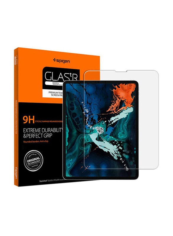 

Spigen Apple iPad Pro 12.9 inch Glas.tR Slim Face ID Compatible Slim Tablet Tempered Glass Screen Protector, Clear