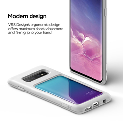 VRS Design Samsung Galaxy S10 Damda High Pro Shield Mobile Phone Back Case Cover, Green Purple