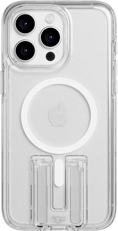 

Tech21 Evo Crystal Kick for iPhone 15 Pro Max Case Cover MagSafe compatible (16 Feet Drop Protection) Built-in Kickstand - White