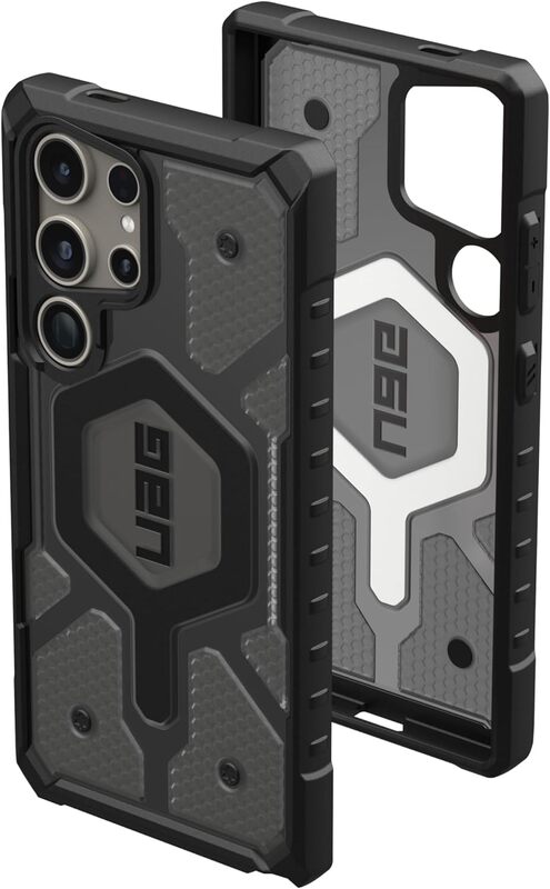 Urban Armor Gear UAG Samsung Galaxy S24 ULTRA case cover Pathfinder Clear PRO MagSafe Compatible (18 Feet Drop Tested) - Clear Ash