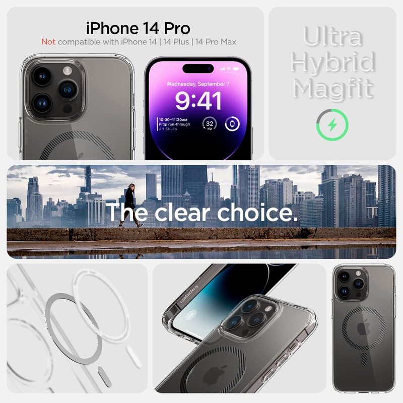 Spigen Ultra Hybrid (MagFit) for iPhone 14 Pro Case Cover with MagSafe - Carbon Fiber