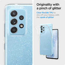 Spigen Samsung Galaxy A52 5G and Samsung Galaxy A52 TPU Case Cover Liquid Crystal Glitter, Crystal Quartz