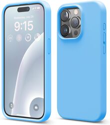 Elago Liquid Silicone for iPhone 15 PRO Case Cover Full Body Protection, Shockproof, Slim, Anti-Scratch Soft Microfiber Lining - Ocean Blue