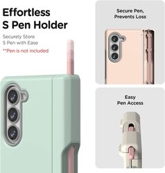 VRS Design Terra Guard Modern S (S-Pen Holder edition) for Samsung Galaxy Z Fold 6 case cover - Pink Sand