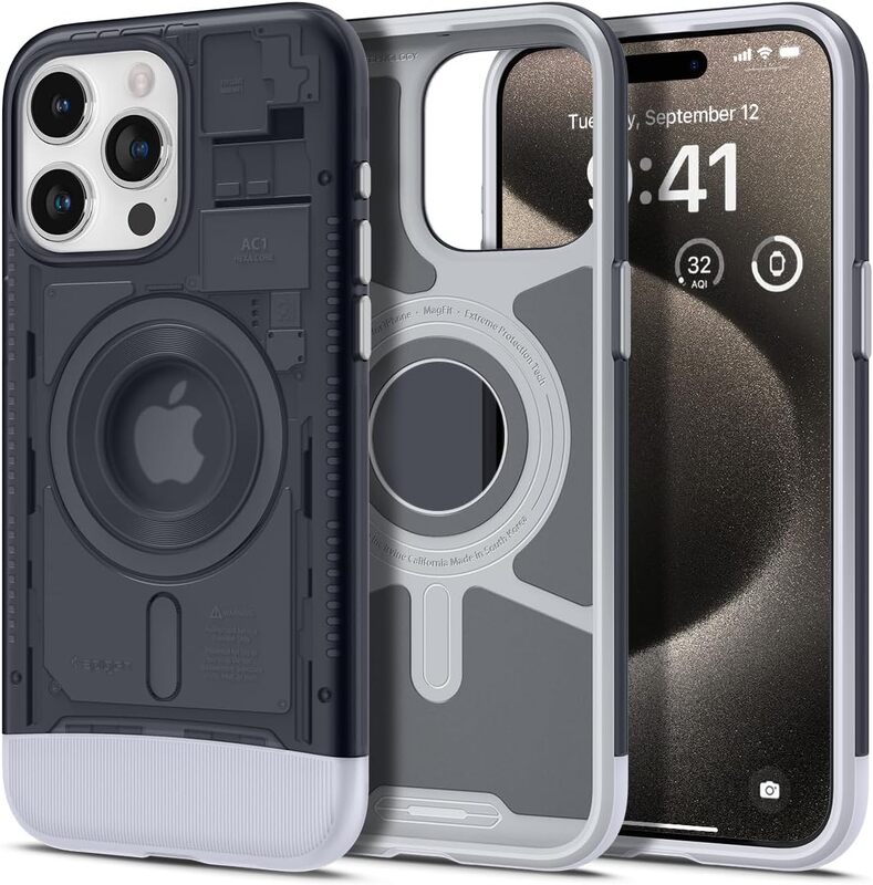 Spigen iPhone 15 Pro Max case cover Classic C1 MagFit MagSafe compatible - Graphite