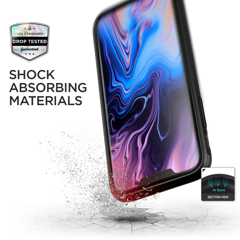 في ار اس ديزاين غطاء حماية آبل آيفون XS MAX, فضي اسود