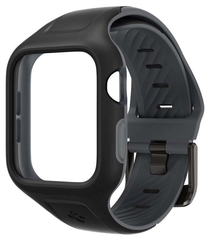 Spigen Apple Watch 40mm Series 6/ SE/5/4 Silicone band with case cover Liquid Air Pro, Black