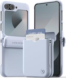 VRS Design Terra Guard Modern GO (Hinge Protection) for Samsung Galaxy Z Flip 6 case cover wallet (2 Card Holder Slot) - Cotton Blue