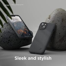 Elago Pebble for iPhone 14 Case Cover (Pebble Coated) - Dark Grey
