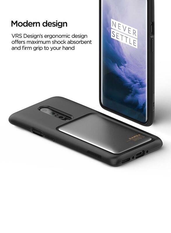 VRS Design OnePlus 7 PRO Damda High Pro Shield Mobile Phone Case Cover, Steel Silver