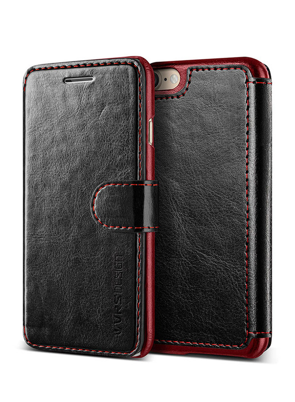 

Vrs Design iPhone 7 Dandy Layered Wallet Mobile Phone Case Cover, Black/Wine Red