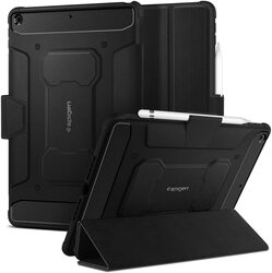 Spigen Apple iPad 10.2 inch 8th Generation (2020)/iPad 7th Generation (2019) Combination case cover with Pencil Holder Rugged Armor Pro, Black