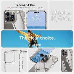 Spigen Quartz Hybrid for iPhone 14 Pro Case Cover - Crystal Clear