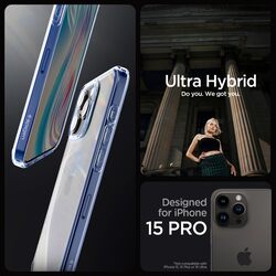 Spigen Ultra Hybrid for iPhone 15 Pro case cover - Sky Crystal