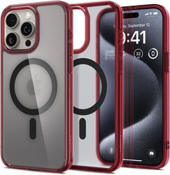 Spigen iPhone 15 Pro case cover Ultra Hybrid MagFit compatible with MagSafe - Frost Deep Red