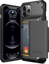 VRS Design Damda Glide PRO iPhone 12 Pro MAX case cover wallet (Semi Automatic) slider Credit card holder Slot (3-4 cards) - Black Groove