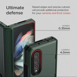 VRS Design Terra Guard Modern (Hinge Protection) Samsung Galaxy Z Fold 3 5G Case Cover - Dark Green