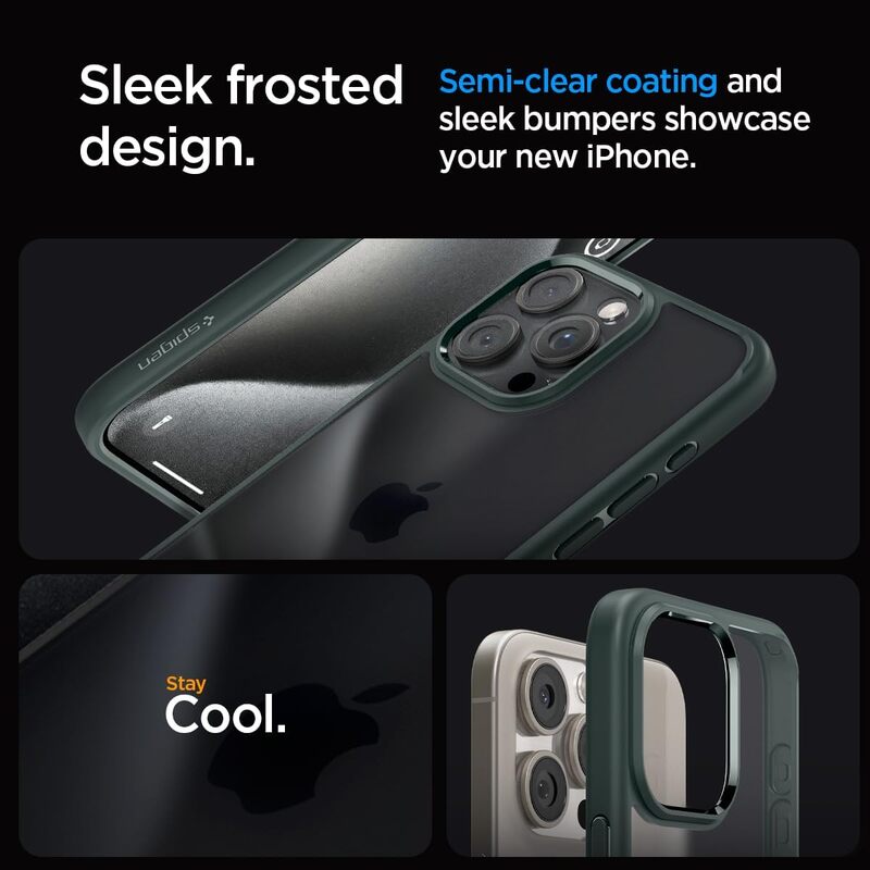 Spigen Ultra Hybrid for iPhone 15 Pro case cover - Frost Green