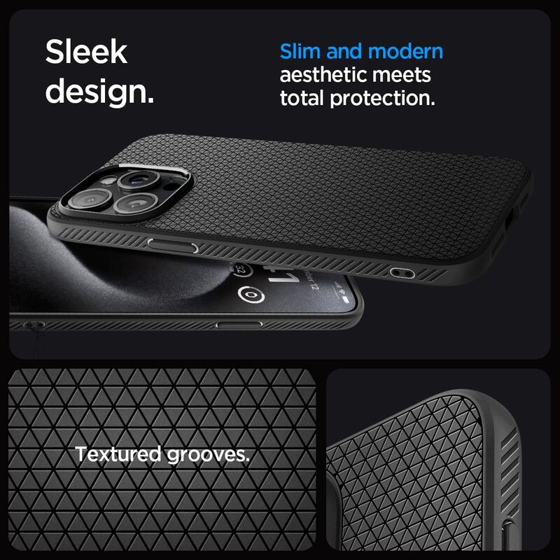 Spigen iPhone 15 Pro Max case cover Liquid Air - Matte Black