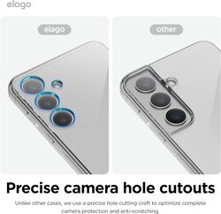 elago Samsung Galaxy S24 case cover Hybrid Precise Camera Cutouts, Sleek and Light Design, Protective, PC/TPU Hybrid Technology, Shockproof Bumper - Transparent