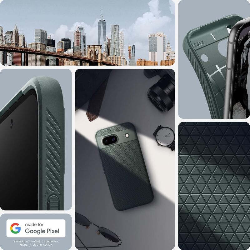 Spigen Liquid Air for Google Pixel 8a case cover - Abyss Green