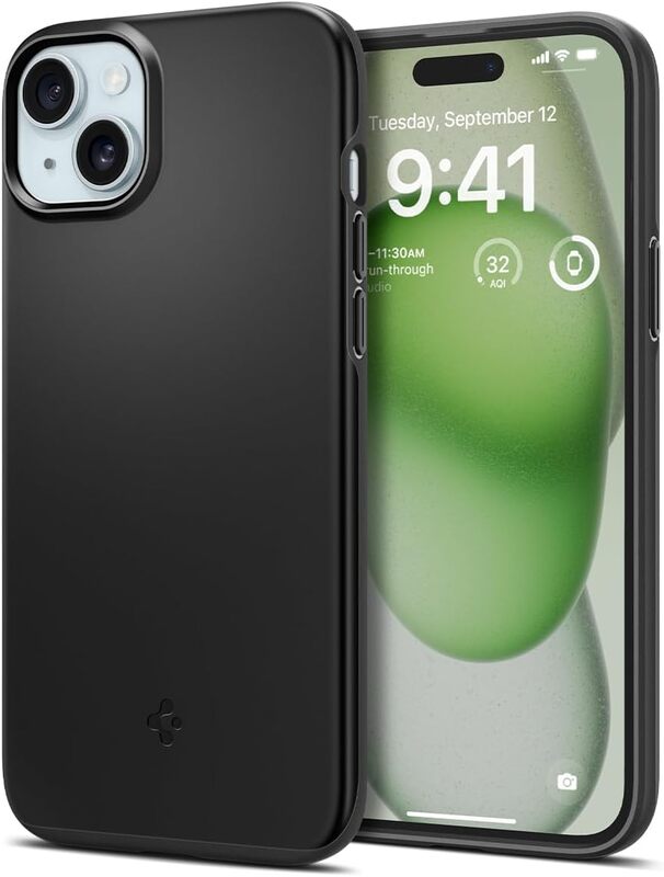 Spigen iPhone 15 Plus case cover Thin Fit - Black