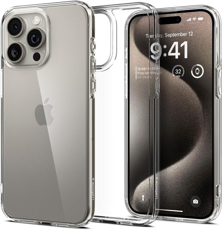 Spigen Ultra Hybrid for iPhone 15 Pro case cover - Crystal Clear