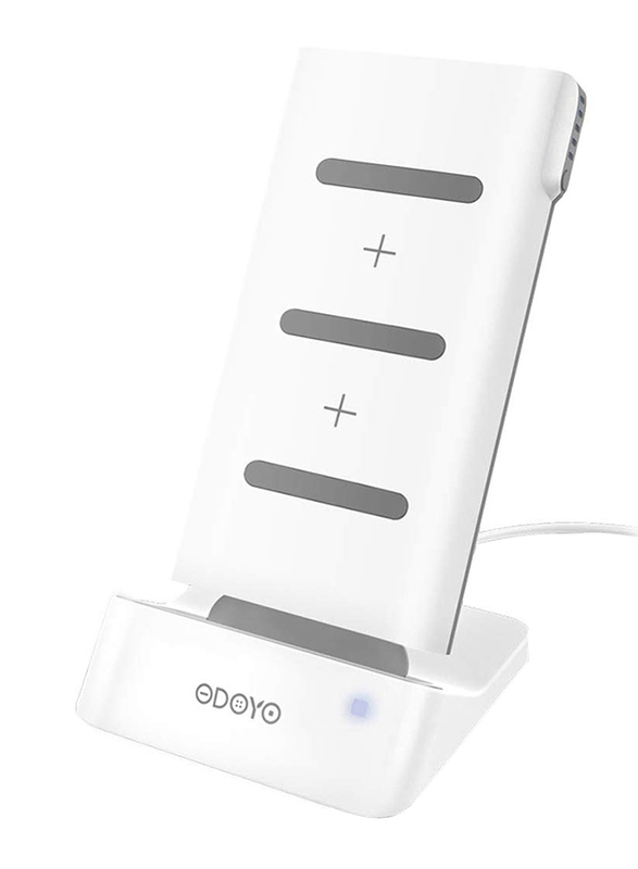 Odoyo 2in1 XC25 Wireless Charging Dock, Qi Enabled, 10W with Portable Battery Pack 6000mAh, White