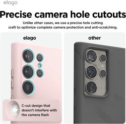 elago Samsung Galaxy S24 ULTRA case cover Liquid Silicone Full Body Screen Camera Protective, Shockproof, Slim, Anti-Scratch Soft Microfiber Lining - Lovely Pink