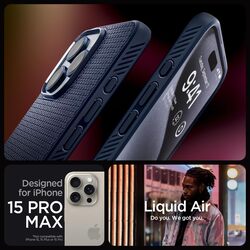 Spigen Liquid Air for iPhone 15 Pro Max case cover - Navy Blue