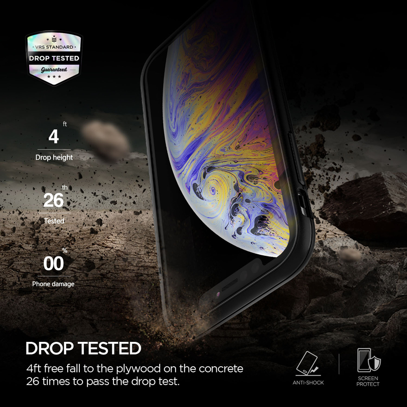 VRS Design iPhone XS Max Damda High Pro Shield Mobile Phone Back Case Cover, Matt Black