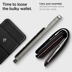 Spigen Apple iPhone 12/12 Mini/12 Pro/12 Pro Max Case Cover MagSafe Smart Fold Magnetic Wallet Card Holder, Black