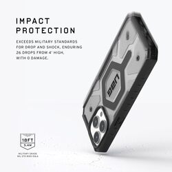 Urban Armor Gear UAG Pathfinder Clear for iPhone 15 Pro Max case cover (18 Feet Drop Tested) MagSafe compatible - Ash Black